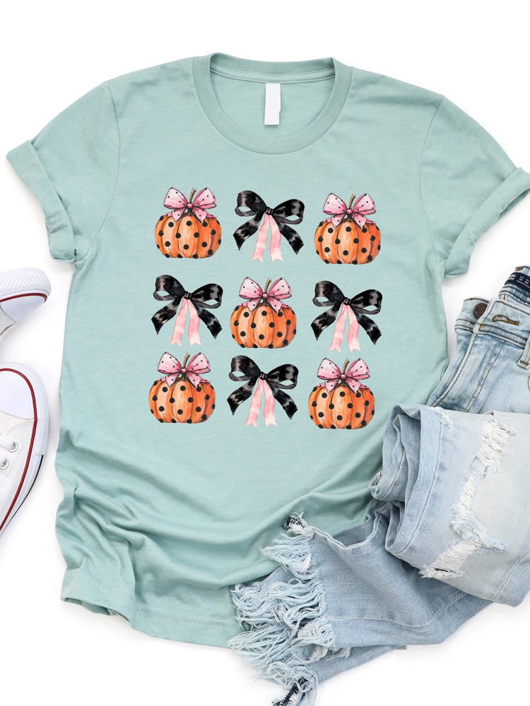 Coquette Bows Pumpkins Graphic Tee