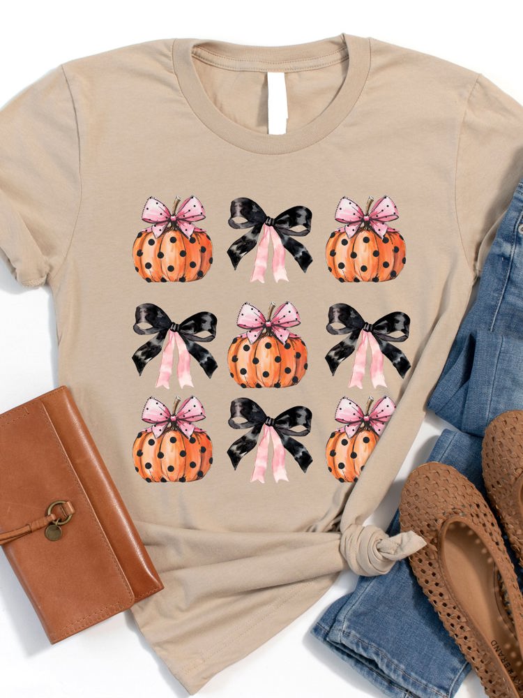 Coquette Bows Pumpkins Graphic Tee