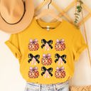 Small Yellow Coquette Bows Pumpkins Graphic Tee