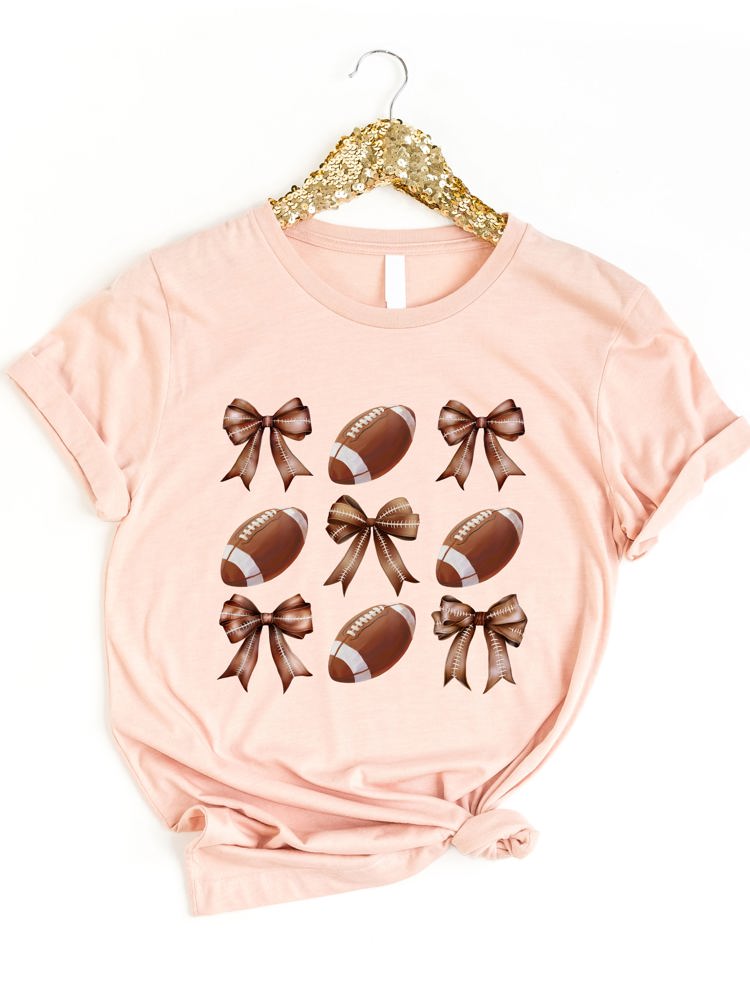 Footballs & Bows Graphic Tee