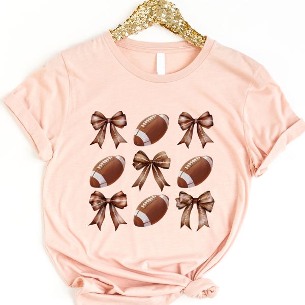 Footballs & Bows Graphic Tee