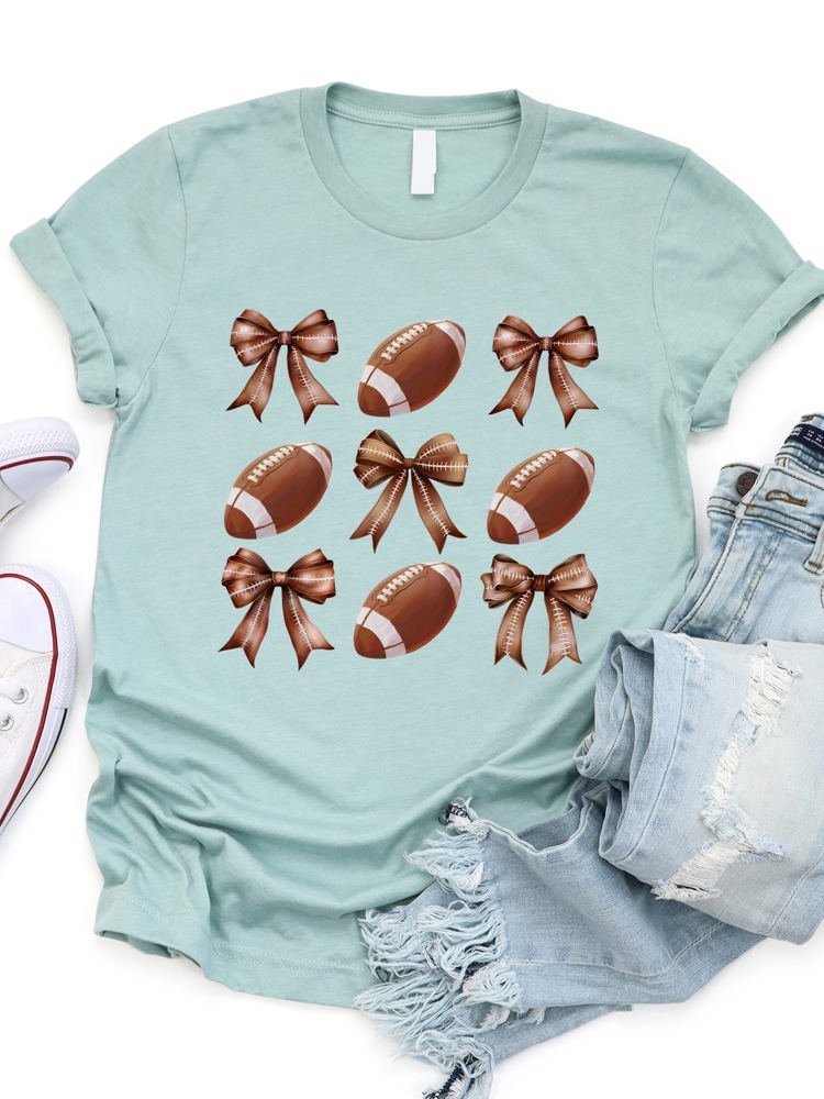 Footballs & Bows Graphic Tee