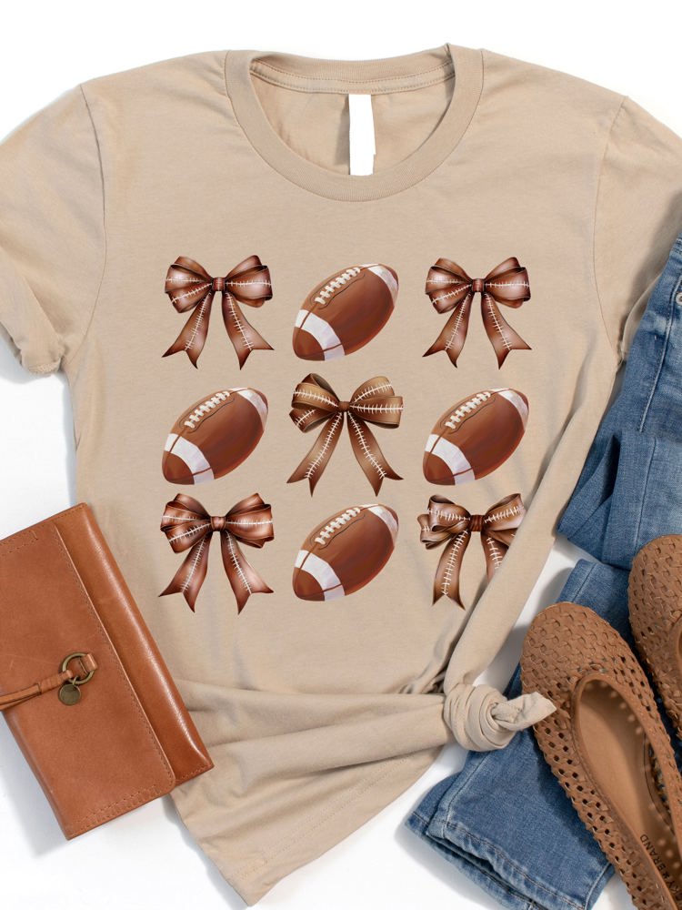 Footballs & Bows Graphic Tee