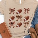 Small Tan Footballs & Bows Graphic Tee