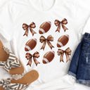 Small White Footballs & Bows Graphic Tee