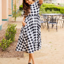  Gingham Missy Midi Dress