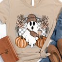 Small Tan Trendy Ghost Graphic Tee