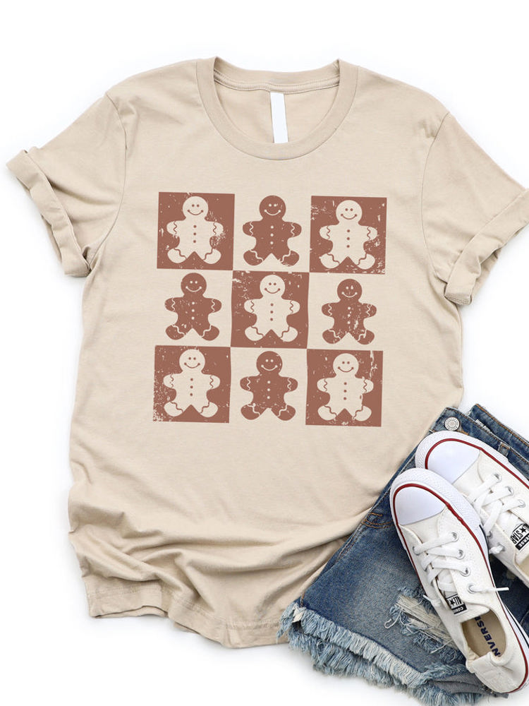 Checker Gingerbread Man Graphic Tee