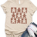 Small Tan Checker Gingerbread Man Graphic Tee