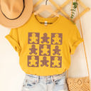 Small Yellow Checker Gingerbread Man Graphic Tee