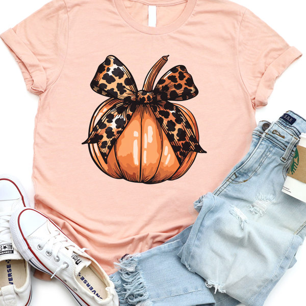 Cheetah Bow Pumpkin Graphic Tee