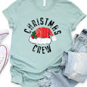  Christmas Crew Santa Hat Graphic Tee