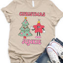 Small Tan Christmas Junkie Graphic Tee