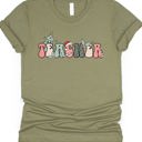 Small Olive Christmas Teacher Graphic Tee