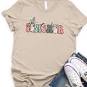 Small Tan Christmas Teacher Graphic Tee