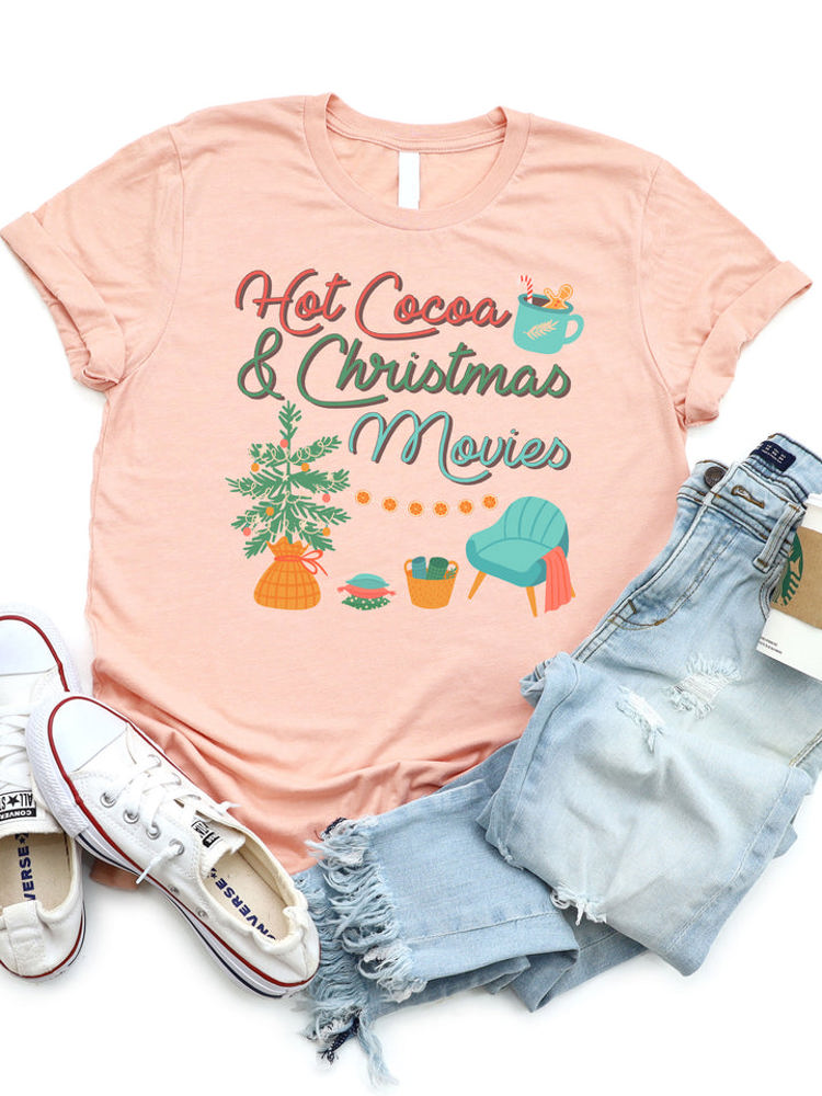 Hot Cocoa & Christmas Movies Graphic Tee