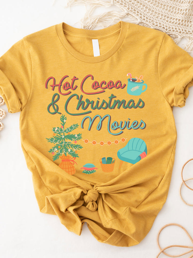 Hot Cocoa & Christmas Movies Graphic Tee