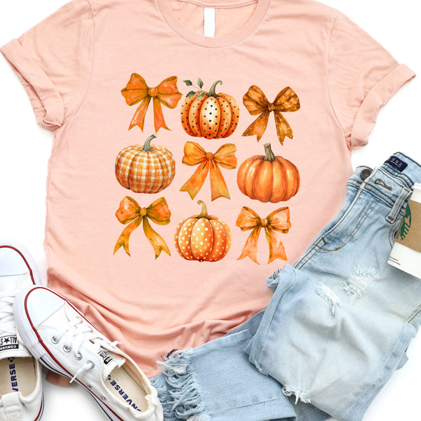 Pattern Bows & Pumpkins Graphic Tee