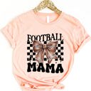 Small Peach Football Mama Coquette Graphic Tee