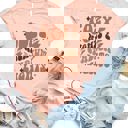 Small Peach Cozy Nights Stadium Lights Graphic Tee