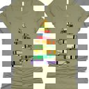 Small Olive Crayon Christmas Tree Graphic Tee