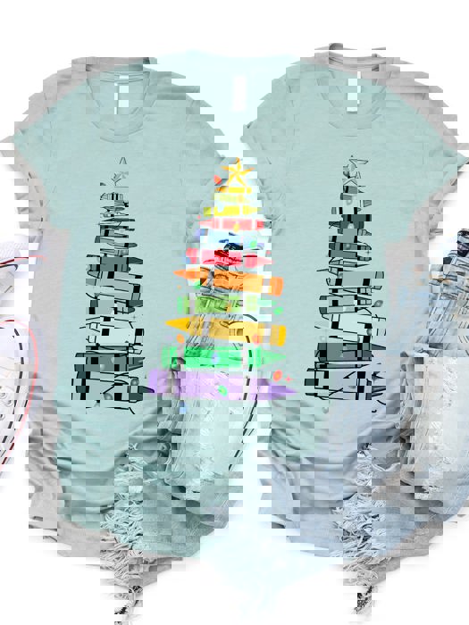 Crayon Christmas Tree Graphic Tee