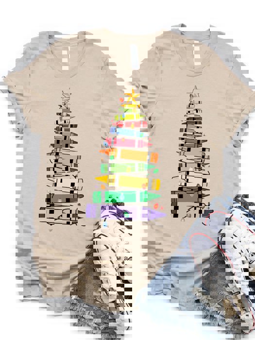 Crayon Christmas Tree Graphic Tee