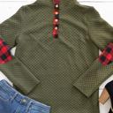 Small Green Sammy Plaid Accent Quilted Pullover