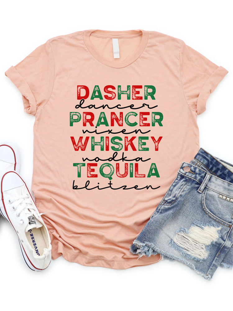 Santas Reindeers & Whiskey Graphic Tee