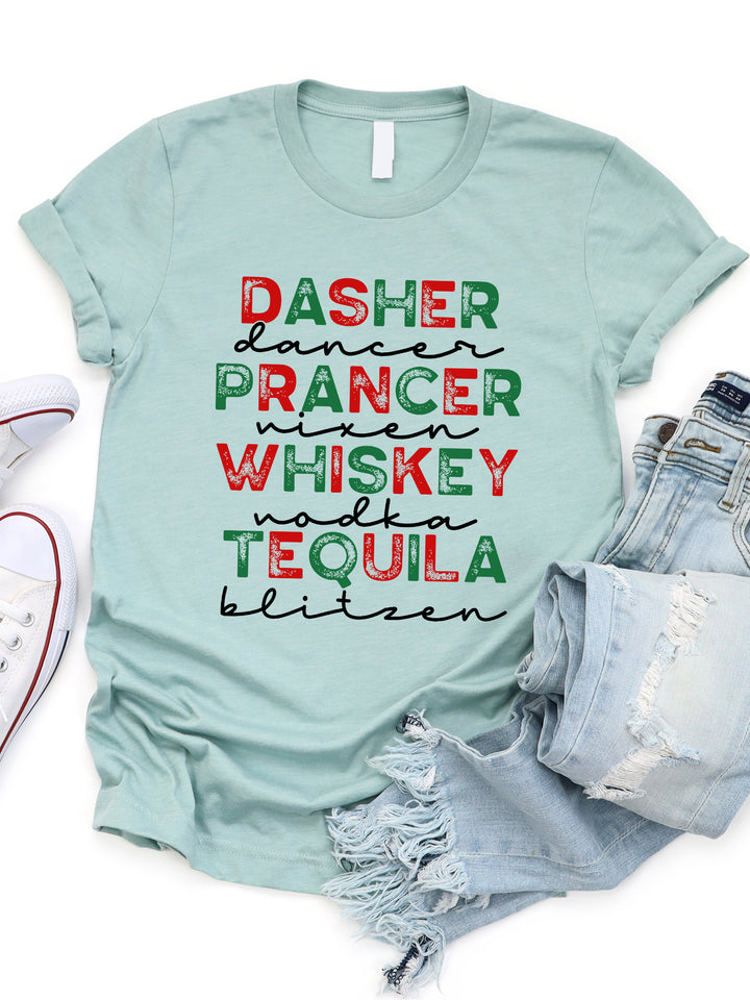 Santas Reindeers & Whiskey Graphic Tee