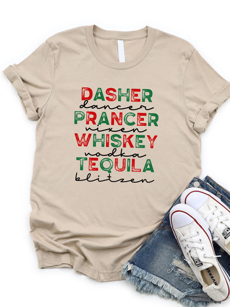 Santas Reindeers & Whiskey Graphic Tee