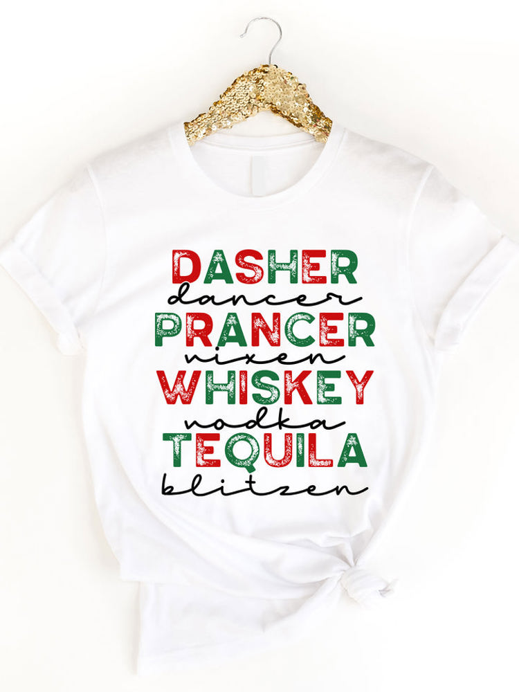 Santas Reindeers & Whiskey Graphic Tee