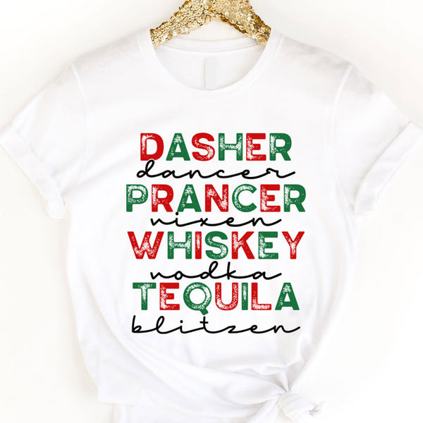 Santas Reindeers & Whiskey Graphic Tee