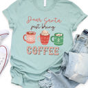 Small Slate Dear Santa just bring Coffee Graphic Tee