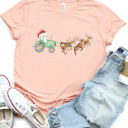  Reindeer pulling Deere Tractor Graphic Tee