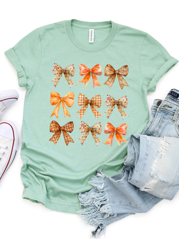 Fall Pattern Bow Graphic Tee