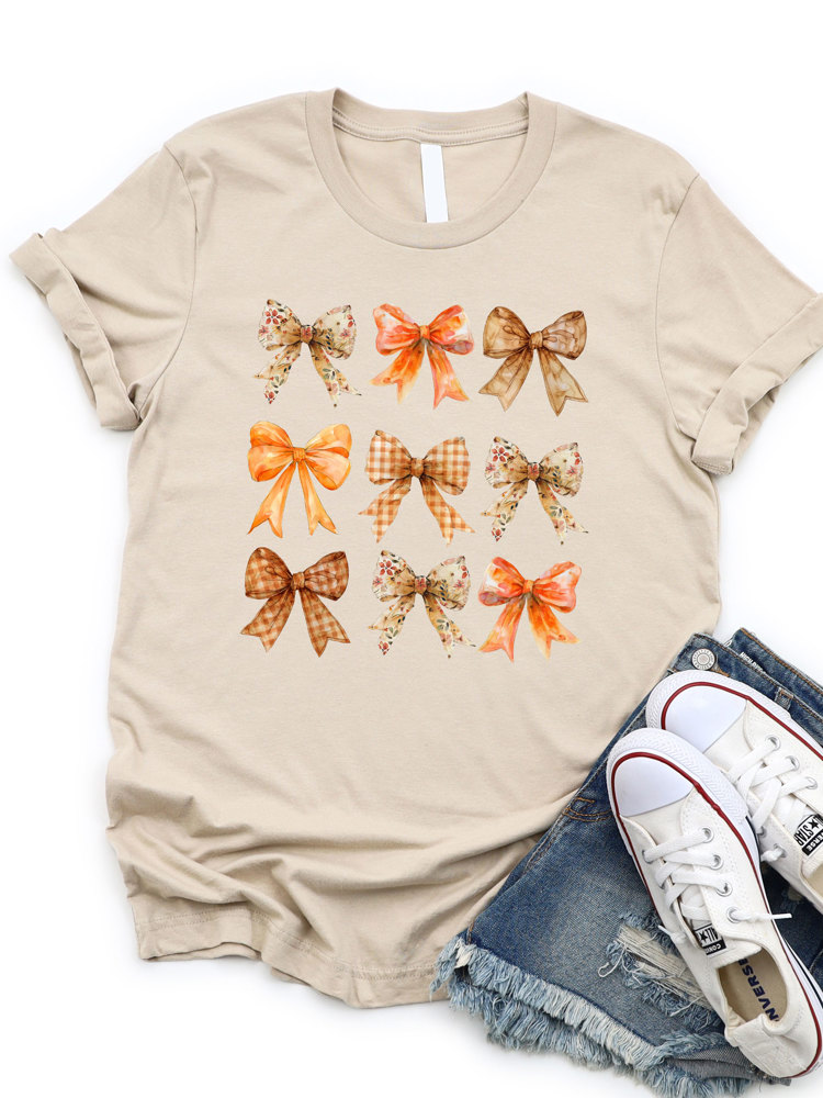 Fall Pattern Bow Graphic Tee