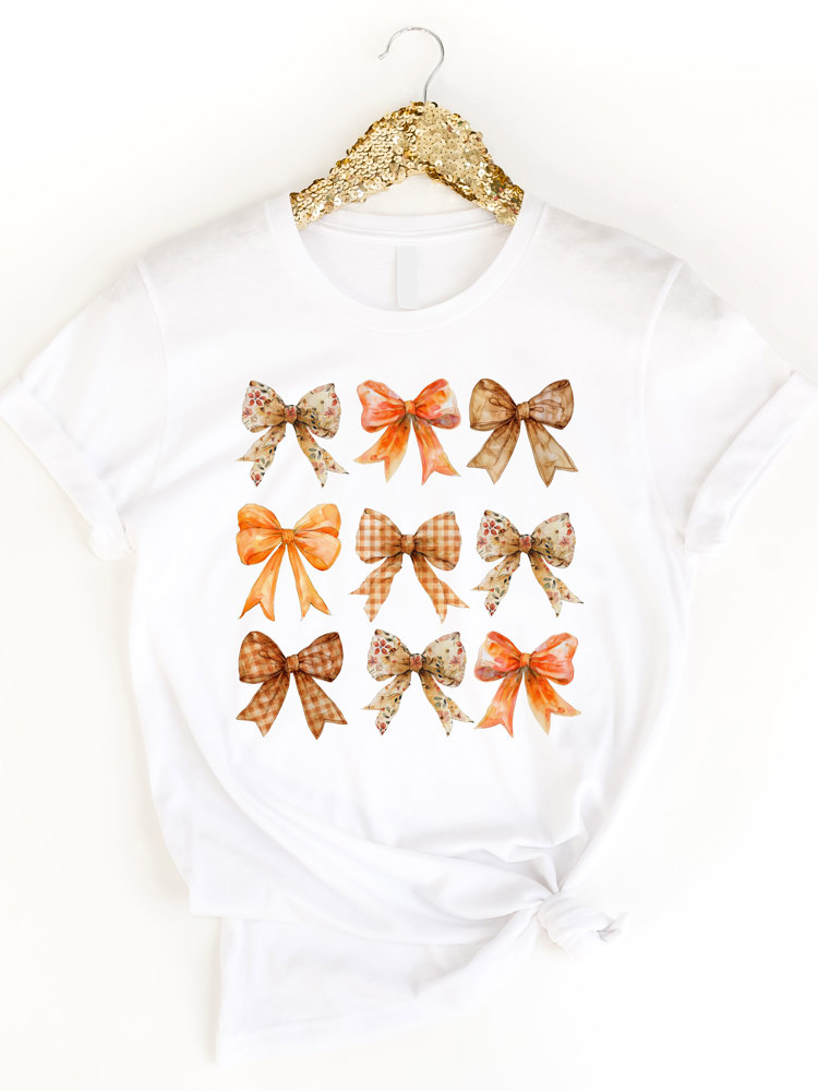 Fall Pattern Bow Graphic Tee