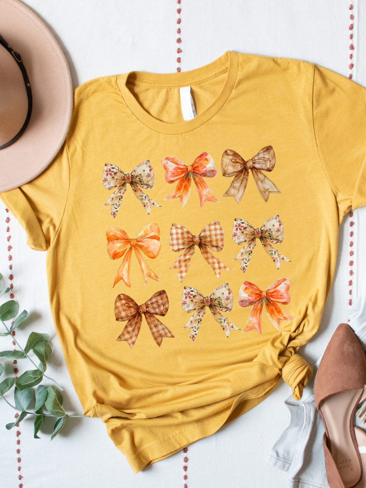 Fall Pattern Bow Graphic Tee