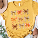 Small Yellow Fall Pattern Bow Graphic Tee