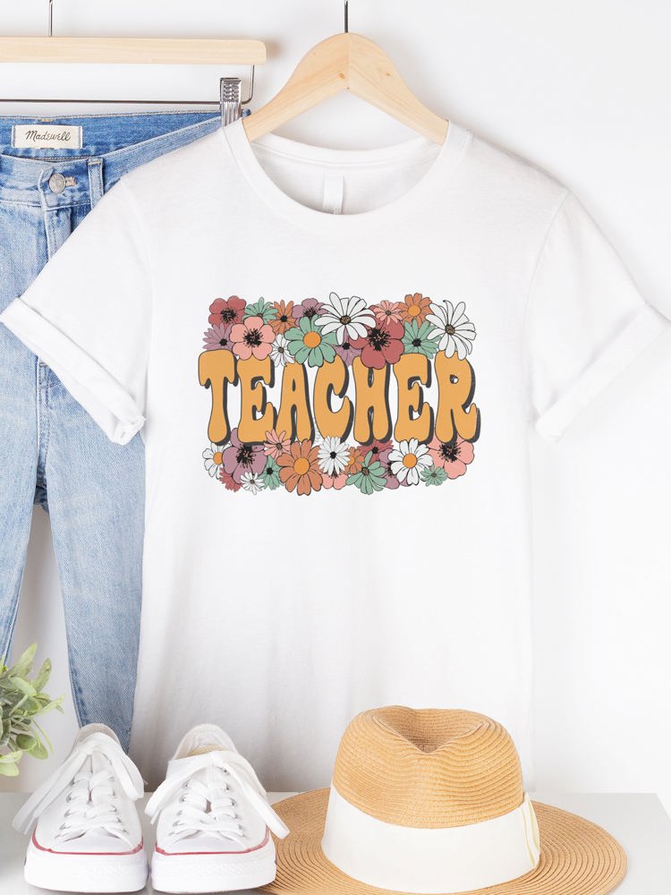 Bold Floral Teacher Graphic Tee