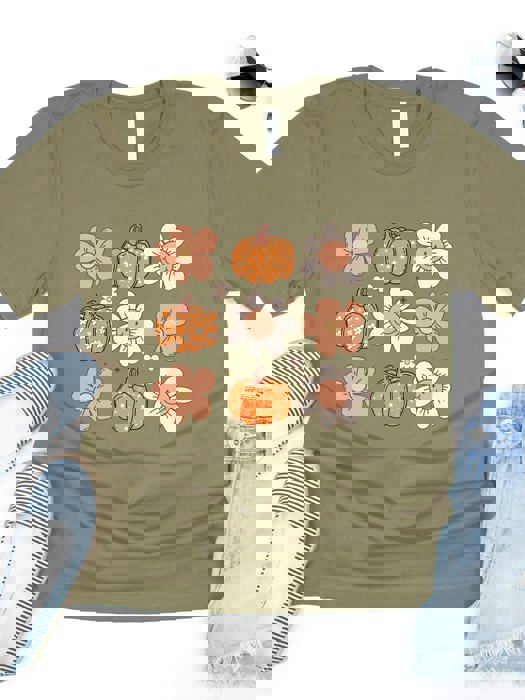 Flowers and Pumpkin Graphic Tee