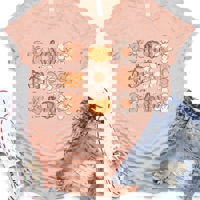 Flowers and Pumpkin Graphic Tee