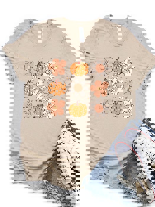 Flowers and Pumpkin Graphic Tee