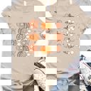 Small Tan Flowers and Pumpkin Graphic Tee