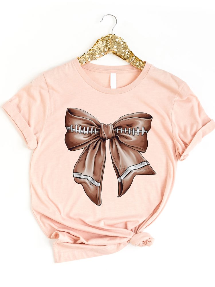 Football Coquette Bow Graphic Tee