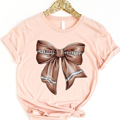 Football Coquette Bow Graphic Tee