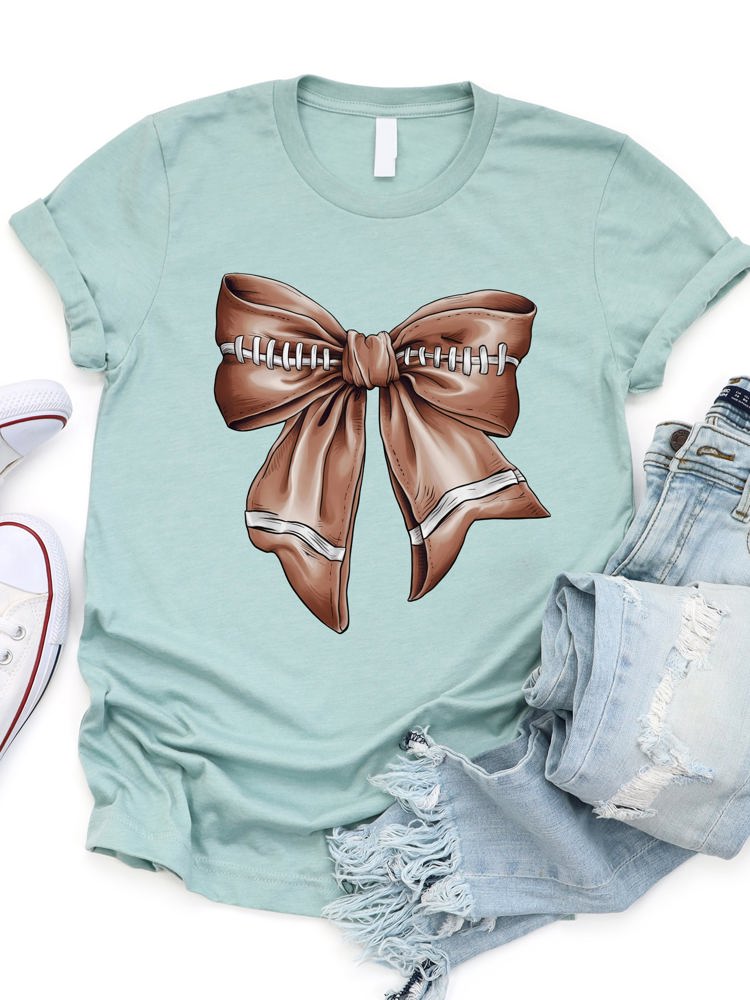 Football Coquette Bow Graphic Tee