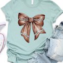 Small slate Football Coquette Bow Graphic Tee