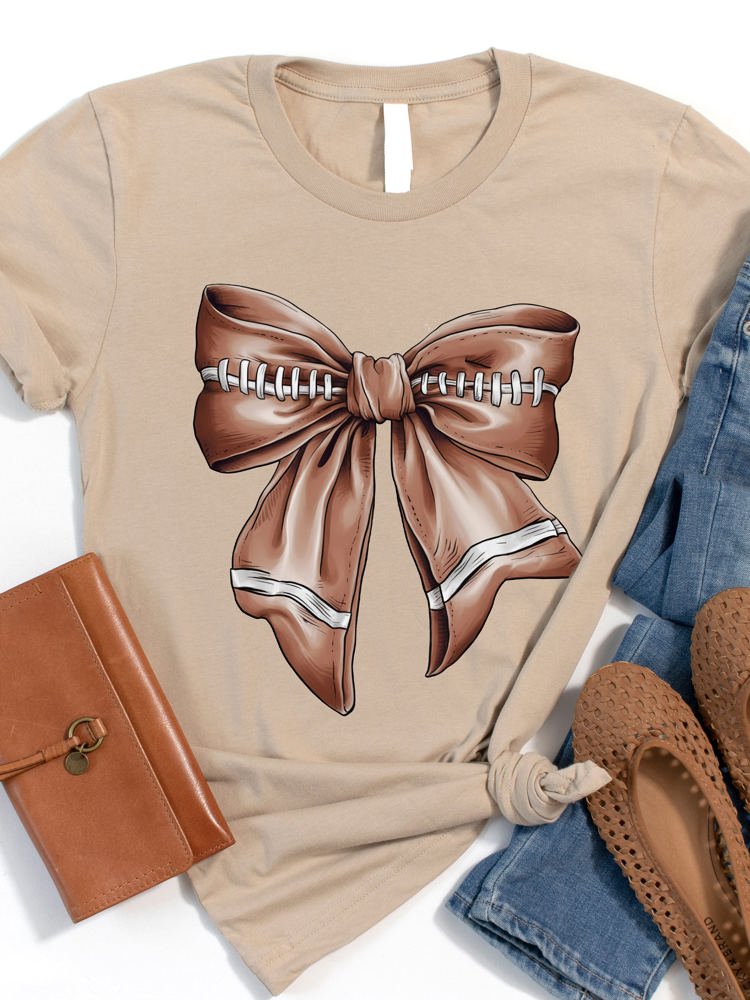 Football Coquette Bow Graphic Tee